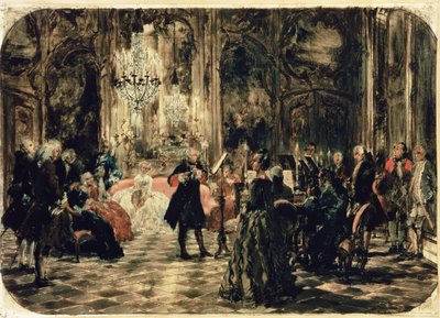 Schets voor Het fluitconcert door Adolph Menzel